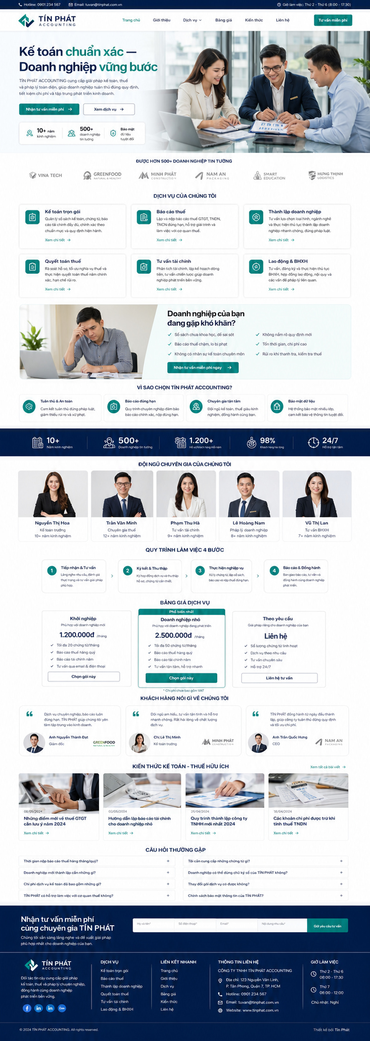 Giao diện ngành Tài chính – Kế toán doanh nghiệp: TÍN PHÁT ACCOUNTING